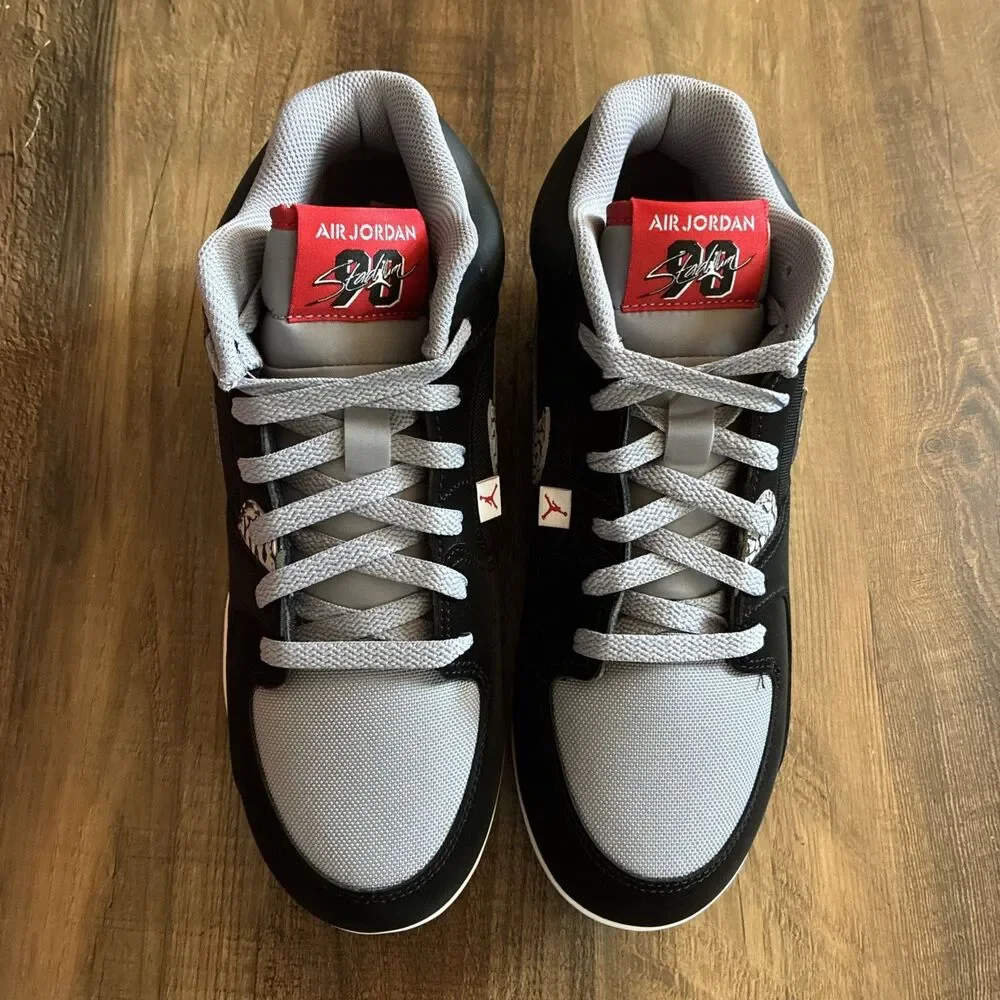 Nike Air Jordan Stadium 90 Low TD Men Size 9.5 Black Cement Football Cleats